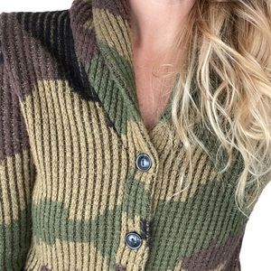 DENIM & SUPPLY RALPH LAUREN: Camo Cardigan Sweater